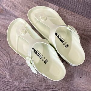 Birkenstock sandals pastel lime green